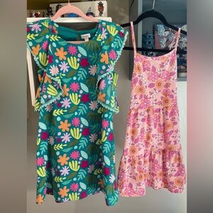 Kids Green Floral Ruffle Dress & Pink Floral Drrss- Cat&Jack